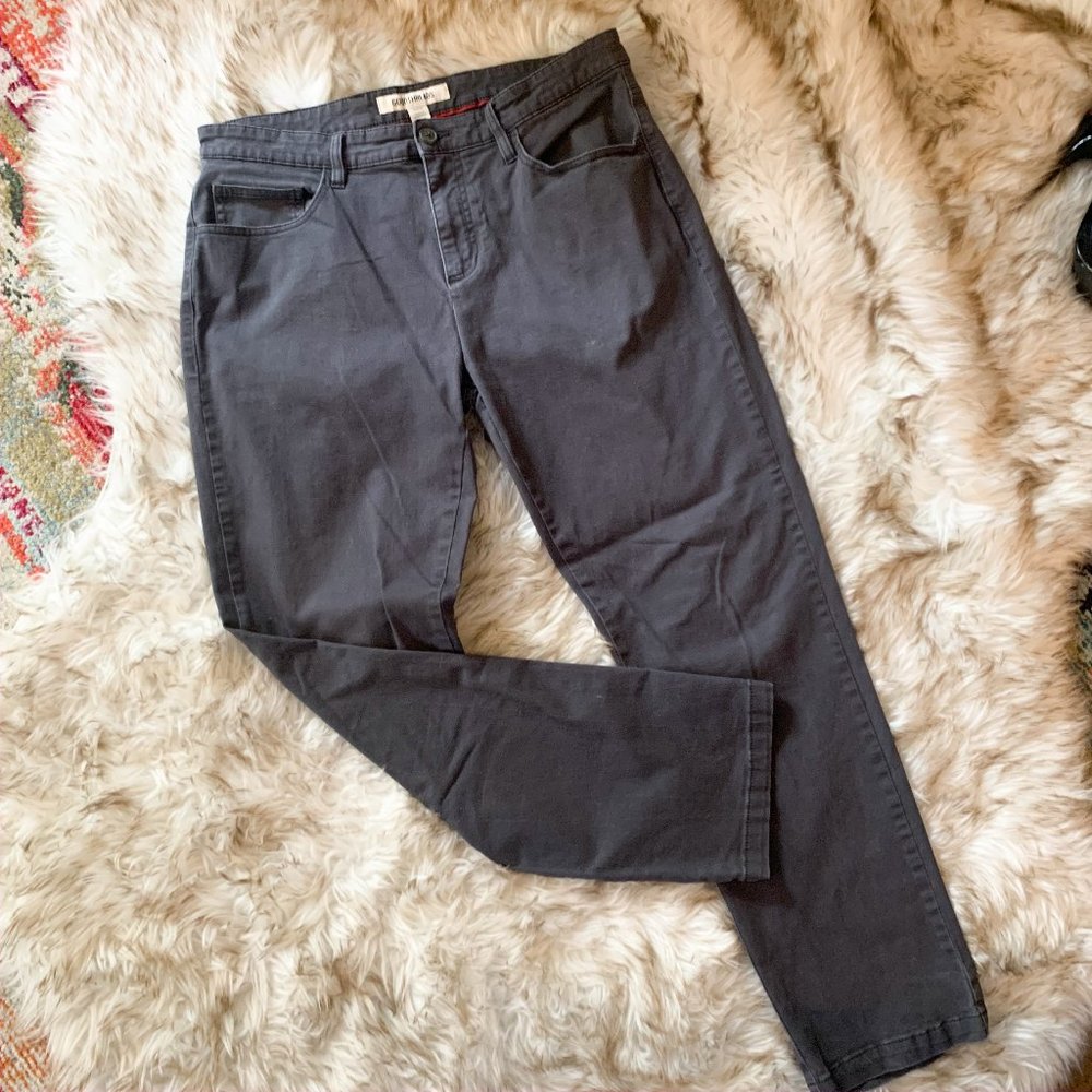 Men's Gray Straight Leg Slim Fit Pants